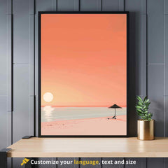 Affiche plage  - Affiche Minimaliste plage - Affiche coucher de soleil