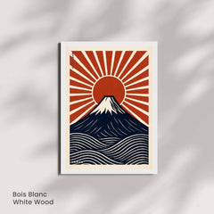 Affiche Mont Fuji Japon | Poster vintage soleil levant | Art mural japonais